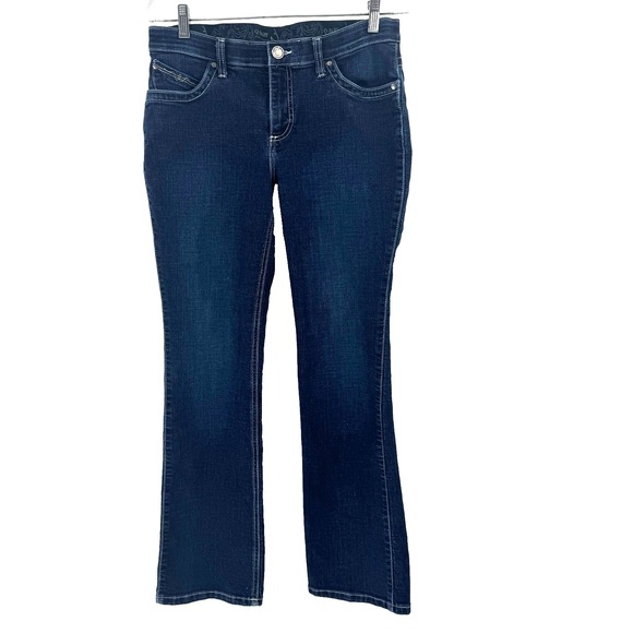 Wrangler Women's Q-Baby Bootcut Ultimate Riding Jeans 9/10 Dark Wash Mid Rise‎ - Picture 4 of 6
